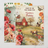 Invitation Thème de fête de campagne agricole (Devant / Derrière)