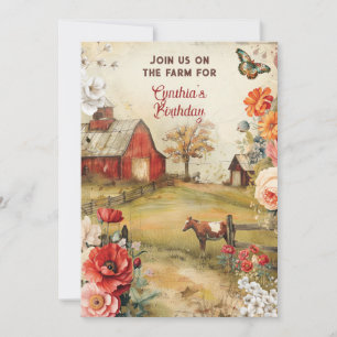 Invitation Thème de fête de campagne agricole