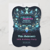 Invitation Thème de fête de fées avec néon - Conte de fées ap (Devant)