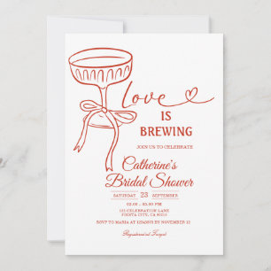 Invitation Thème de Fête de Fiançailles White Martini Love Is