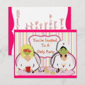 Invitation Thème de fête de filles amusant et gâté (Devant / Derrière)