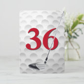 Invitation Thème de fête de golf pour 36e anniversaire (Debout devant)