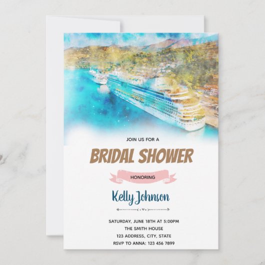 Invitation Thème de fête de mariage de croisière (Devant)