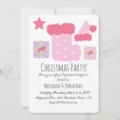 Invitation Thème de fête de Noël Mix Rose (Devant)