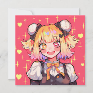 Invitation Thème de fête de personnage Kawaii heureux