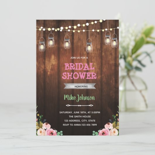 Invitation Thème de fête de retraite de fleurs rustiques (Debout devant)