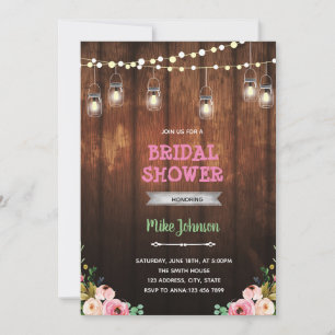 Invitation Thème de fête de retraite de fleurs rustiques
