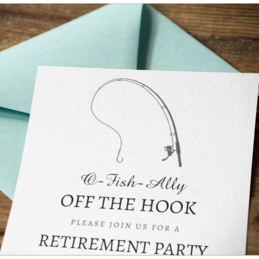 Invitation Thème de fête de retraite simple pêche