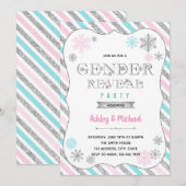 Invitation thème de fête de révélation de genre fl (Devant / Derrière)
