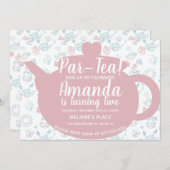 Invitation Thème de fête de thé Doodle Whimisical (Devant / Derrière)