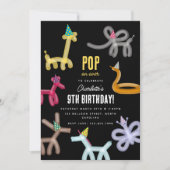 Invitation Thème de fête d'enfants Animaux en ballons (Devant)