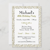 Invitation Thème de fête du 40e anniversaire - Motif or et bl (Devant)