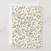 Invitation Thème de fête du 40e anniversaire - Motif or et bl (Dos)