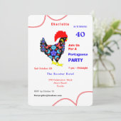 Invitation Thème de fête du Coq de Barcelos Portugais (Debout devant)