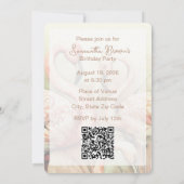 Invitation Thème de fête Flamant, Code QR, Personnalisé (Dos)