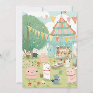 Invitation Thème de fête mignon. Anniversaire