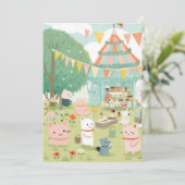 Invitation Thème de fête mignon. Anniversaire (Debout devant)