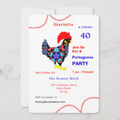 Invitation Thème de fête portugais Coq de Barcelos (Devant)