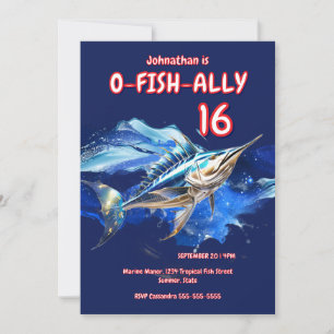 Invitation Thème de fête pour garçons pêche en haute mer de m