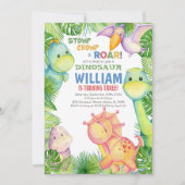 Invitation Thème de fête préhistorique pour enfants (Devant)