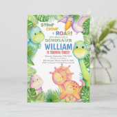 Invitation Thème de fête préhistorique pour enfants (Debout devant)