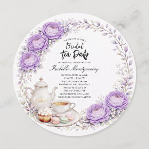 Invitation Thème de fête prénuptiale Lavande Palette Tea Part