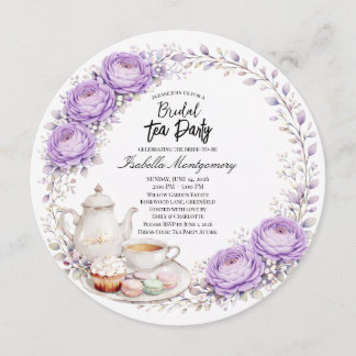 Invitation Thème de fête prénuptiale Lavande Palette Tea Part