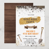 Invitation Thème de fête ruée vers l'or (Devant / Derrière)