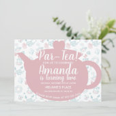 Invitation Thème de fête Tea Party mignonne (Debout devant)