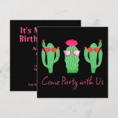 Invitation Thème de fête western Cactus  (Devant / Derrière)