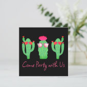 Invitation Thème de fête western Cactus  (Debout devant)
