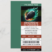 Invitation Thème de football américain personnel Billet anniv (Devant / Derrière)