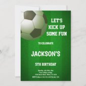 Invitation Thème de football vert pour enfants (Devant)