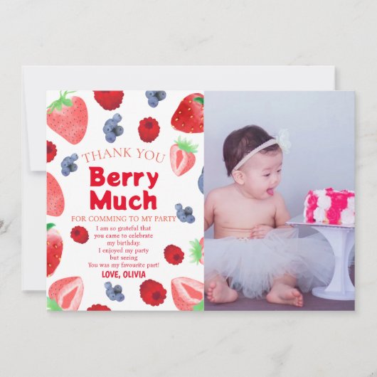 Invitation Thème de fruit pour 1er anniversaire (Devant)