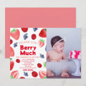 Invitation Thème de fruit pour 1er anniversaire (Devant / Derrière)