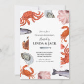 Invitation Thème de fruits de mer d'invitation de dîner (Devant)