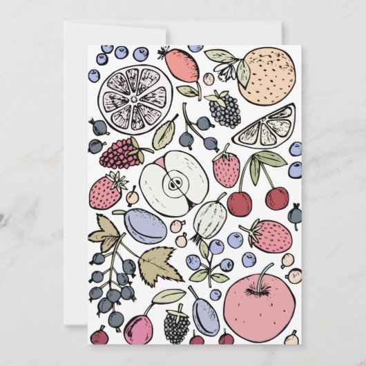 Invitation Thème de fruits vintage, vintage (Devant)