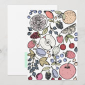 Invitation Thème de fruits vintage, vintage (Devant / Derrière)