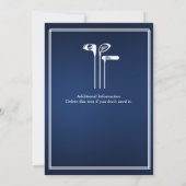 Invitation Thème de golf classique bleu blanc 60e anniversair (Dos)