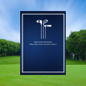 Invitation Thème de golf classique bleu blanc 60e anniversair
