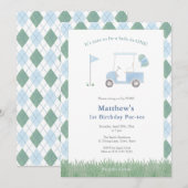 Invitation Thème de golf classique pour la fête d'anniversair (Devant / Derrière)