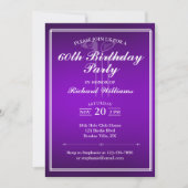 Invitation Thème de golf classique violet blanc 60e anniversa (Devant)