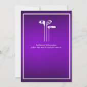 Invitation Thème de golf classique violet blanc 60e anniversa (Dos)