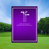 Invitation Thème de golf classique violet blanc 60e anniversa