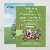 Invitation Thème de golf de Noël Fête Par-Tee (Devant / Derrière)