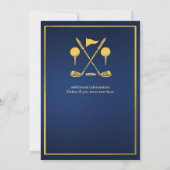 Invitation Thème de golf élégant Panier Bleu Or 60e Anniversa (Dos)