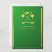 Invitation Thème de golf élégant Panier Vert Or 60e Anniversa (Dos)