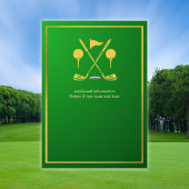 Invitation Thème de golf élégant Panier Vert Or 60e Anniversa