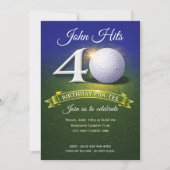Invitation Thème de golf pour 40e anniversaire  (Devant)