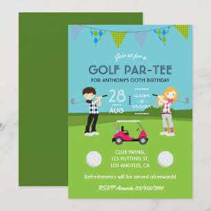 Invitation Thème de golf pour enfants Fête d'anniversaire per